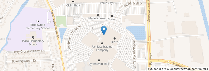 Mapa de ubicacion de Dave & Buster's en Estados Unidos Da América, Virgínia, Virginia Beach.