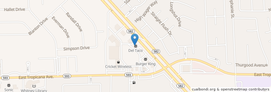 Mapa de ubicacion de Del Taco en Stati Uniti D'America, Nevada, Clark County, Whitney.