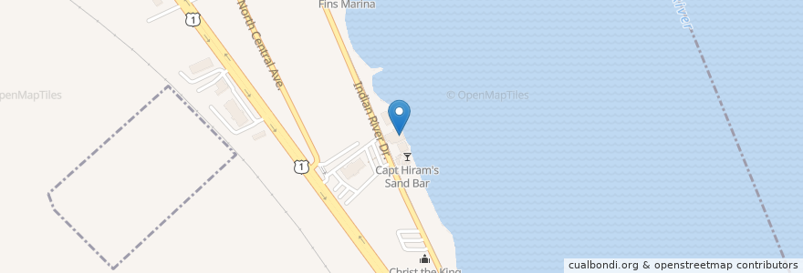 Mapa de ubicacion de Capt Hiram's Resort - Blackfin's Restaurant en الولايات المتّحدة الأمريكيّة, فلوريدا, Indian River County.