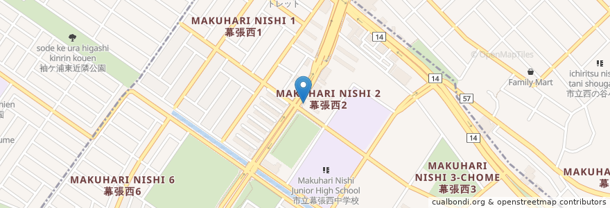 Mapa de ubicacion de 南山堂薬局 en Japon, Préfecture De Chiba, 習志野市, 千葉市, 美浜区.