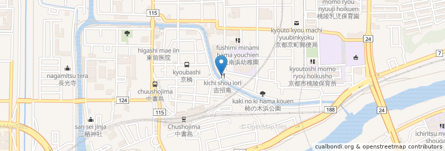 Mapa de ubicacion de 吉招庵 en Giappone, Prefettura Di Kyoto, Kyoto, 伏見区.