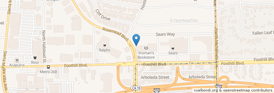Mapa de ubicacion de The Habit en 美利坚合众国/美利堅合眾國, 加利福尼亚州/加利福尼亞州, 洛杉矶县, Pasadena.