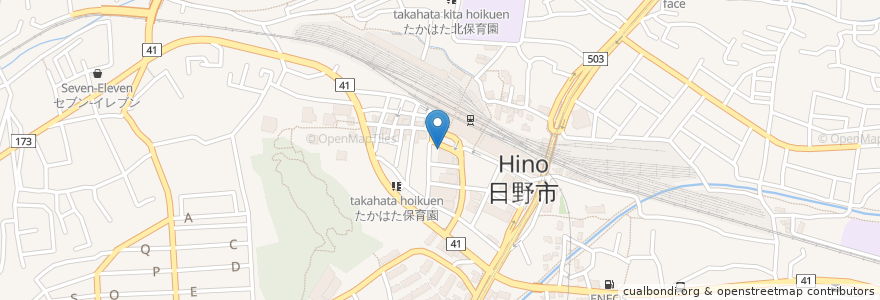 Mapa de ubicacion de 日高屋 en 日本, 東京都, 日野市.
