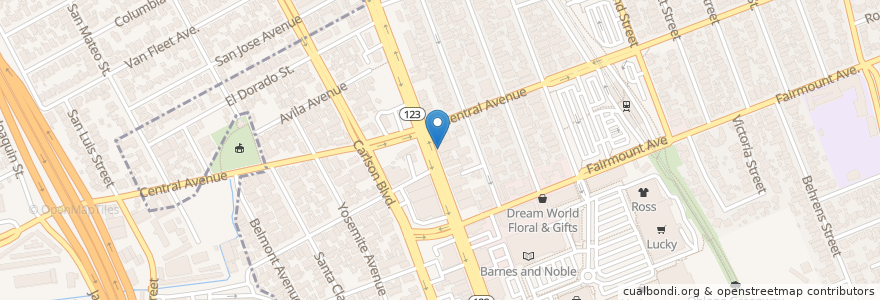 Mapa de ubicacion de Cerrito Theatre en الولايات المتّحدة الأمريكيّة, كاليفورنيا, Contra Costa County, El Cerrito.