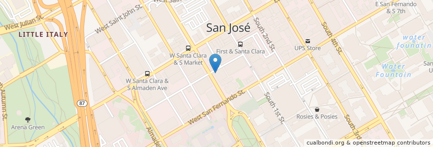 Mapa de ubicacion de Boston Private Bank & Trust Company en ایالات متحده آمریکا, کالیفرنیا, Santa Clara County, San Jose.