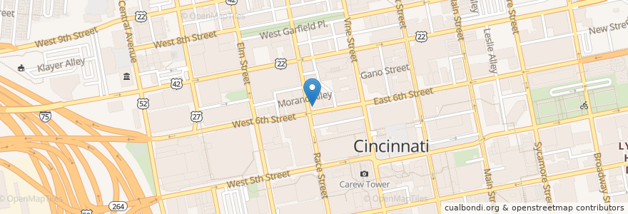 Mapa de ubicacion de CVS Pharmacy en 미국, 오하이오 주, Hamilton County, Cincinnati.