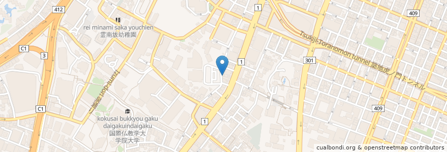 Mapa de ubicacion de サイノ en 일본, 도쿄도, 미나토.