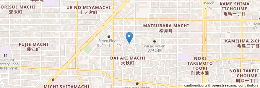 Mapa de ubicacion de 慈斉寺 en 日本, 爱知县, 名古屋市, 中村区.