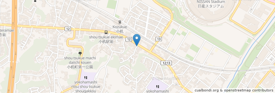 Mapa de ubicacion de japanese style sports bar 橙 en Japão, 神奈川県, 横浜市, 港北区.