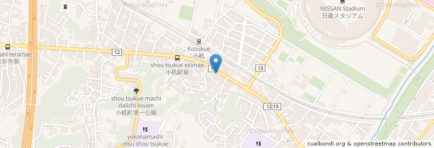 Mapa de ubicacion de BAR gardens en 日本, 神奈川県, 横浜市, 港北区.