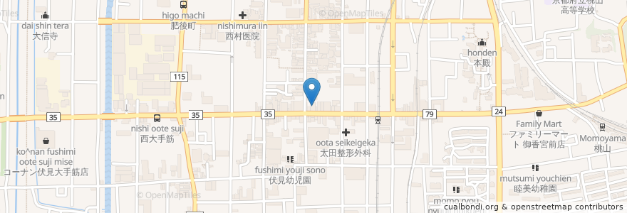 Mapa de ubicacion de MANGIA!MANGIA! en ژاپن, 京都府, 京都市, 伏見区.