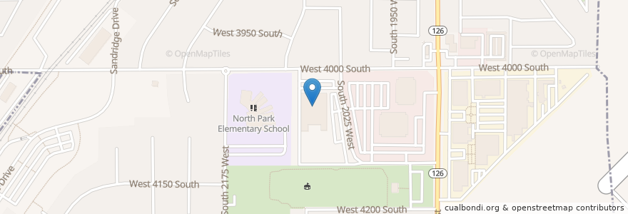 Mapa de ubicacion de Weber County Library - Southwest Branch en United States, Utah, Weber County, Roy.