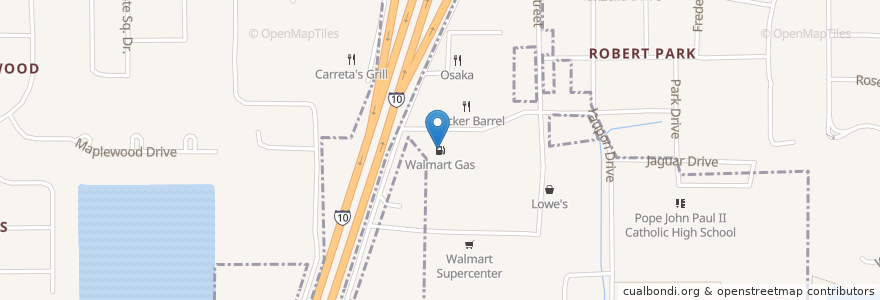Mapa de ubicacion de Walmart en الولايات المتّحدة الأمريكيّة, لويزيانا, St. Tammany Parish, Slidell.