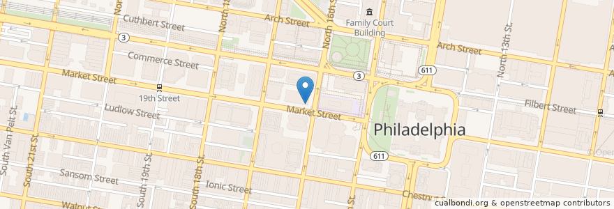 Mapa de ubicacion de Republic Bank en Amerika Birleşik Devletleri, Pensilvanya, Philadelphia County, Philadelphia.