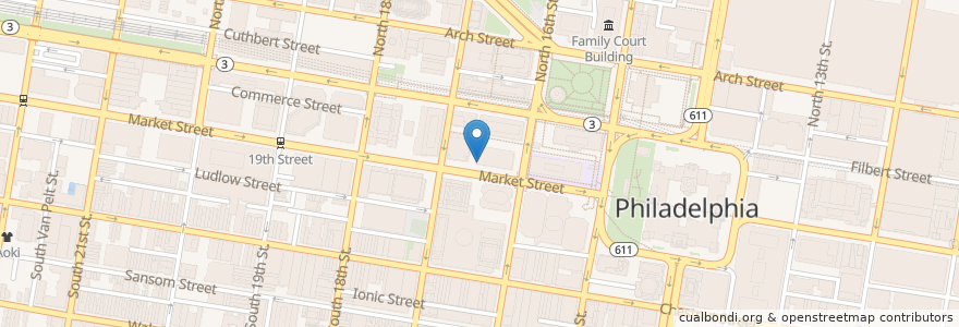 Mapa de ubicacion de TD Bank en United States, Pennsylvania, Philadelphia County, Philadelphia.
