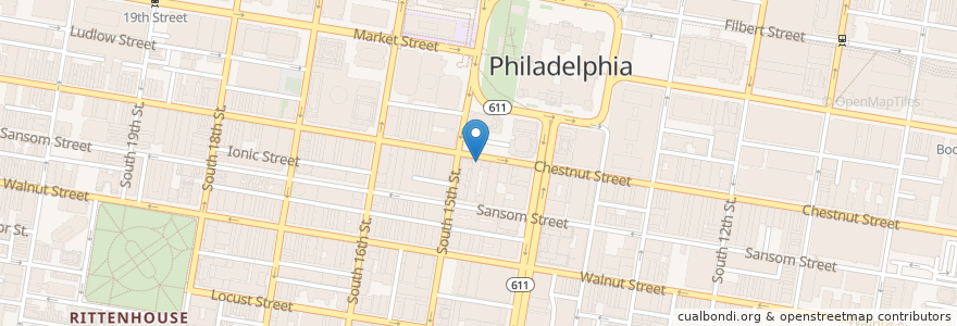Mapa de ubicacion de CVS Pharmacy en 美利坚合众国/美利堅合眾國, 宾夕法尼亚 / 賓夕法尼亞州, Philadelphia County, 費城.