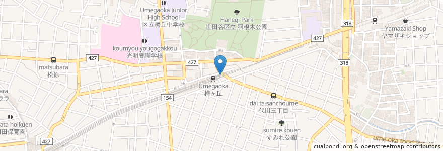 Mapa de ubicacion de オダクル梅ヶ丘第1 en Giappone, Tokyo, 世田谷区.