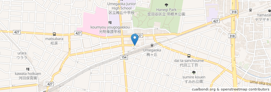Mapa de ubicacion de ワイズマート梅ヶ丘店お客様専用駐輪場 en Jepun, 東京都, 世田谷区.