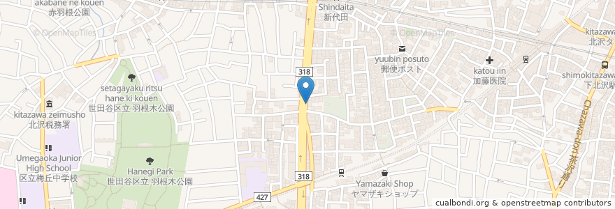 Mapa de ubicacion de 代田のカレー屋en en Jepun, 東京都, 世田谷区.