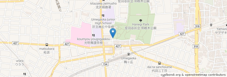 Mapa de ubicacion de 水飲み場 en Giappone, Tokyo, 世田谷区.