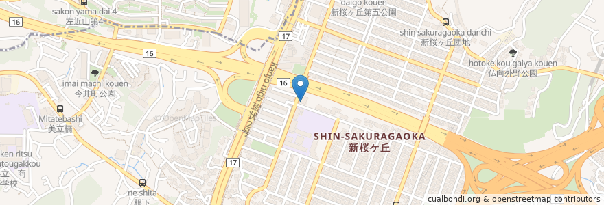 Mapa de ubicacion de 天然温泉薬石浴『嵐の湯』 en 일본, 가나가와현, 요코하마시, 保土ヶ谷区.