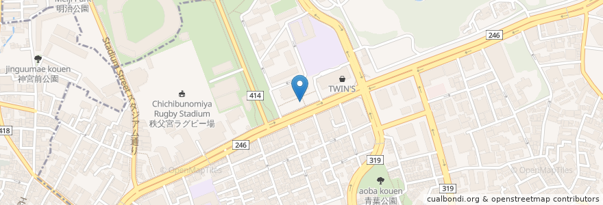 Mapa de ubicacion de 青山一丁目歯科 en 日本, 東京都, 港区.