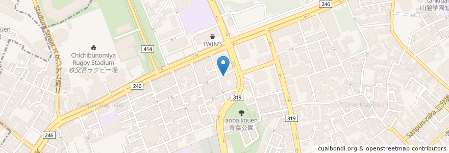 Mapa de ubicacion de カフェクルー en Giappone, Tokyo, Minato.