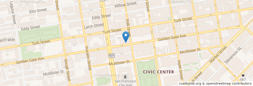 Mapa de ubicacion de Goden 1 Credit Union en 미국, 캘리포니아주, 샌프란시스코, 샌프란시스코.