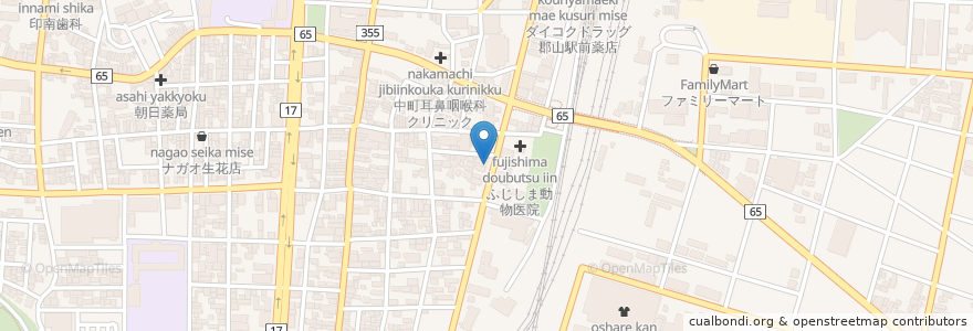 Mapa de ubicacion de みたか食堂 en 日本, 福島県, 郡山市.