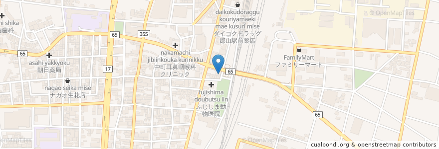Mapa de ubicacion de 郡山矯正歯科 en Japonya, 福島県, 郡山市.