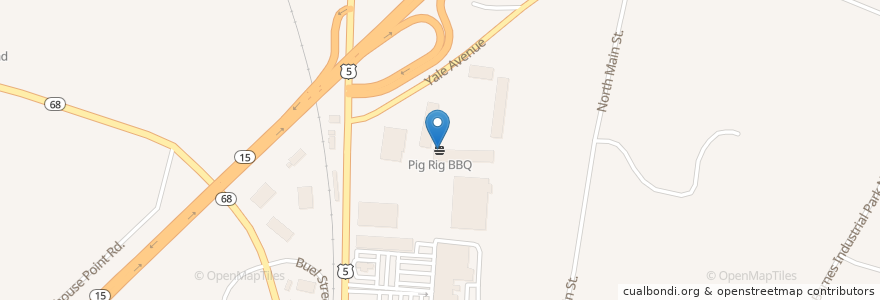 Mapa de ubicacion de Pig Rig BBQ en 美利坚合众国/美利堅合眾國, 康涅狄格州 / 康乃狄克州, New Haven County.