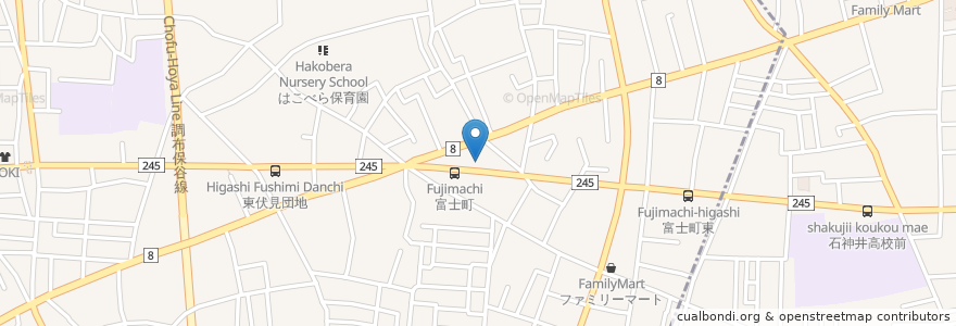 Mapa de ubicacion de コメダ珈琲店 en Japón, Tokio, Nishitokyo.
