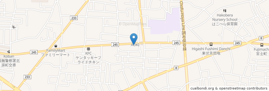Mapa de ubicacion de 道とん堀 en 日本, 東京都, 西東京市.