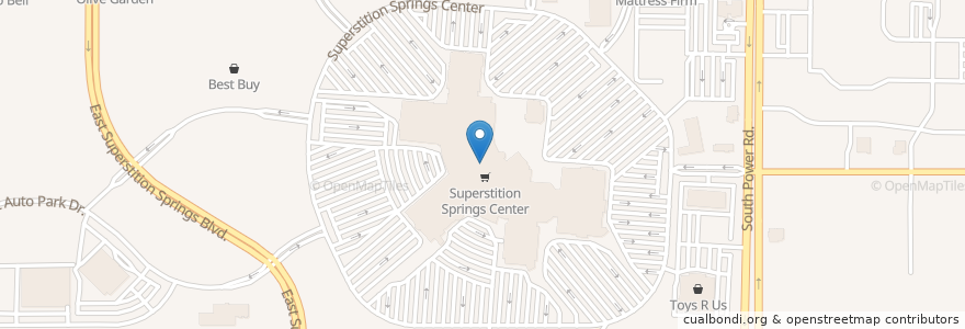 Mapa de ubicacion de Chick-fil-A en Amerika Birleşik Devletleri, Arizona, Maricopa County, Mesa.