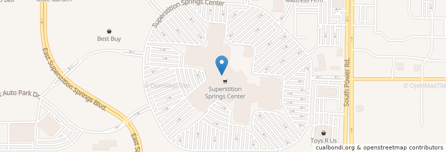 Mapa de ubicacion de Paradise Bakery en United States, Arizona, Maricopa County, Mesa.