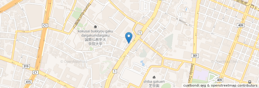 Mapa de ubicacion de 天雷軒 en Giappone, Tokyo, Minato.