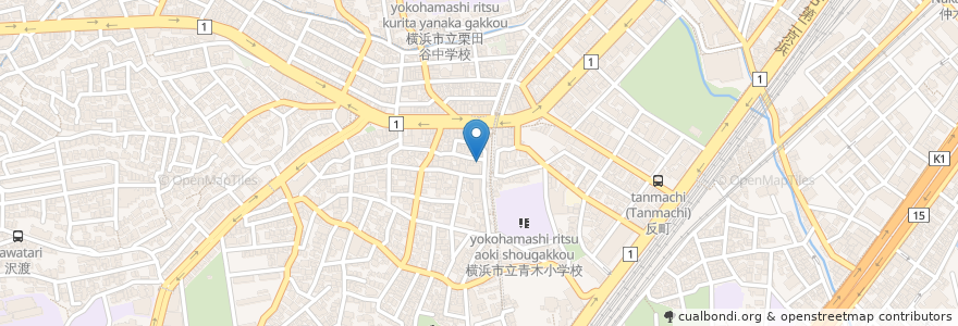 Mapa de ubicacion de 反町温泉 en ژاپن, 神奈川県, 横浜市, 神奈川区.