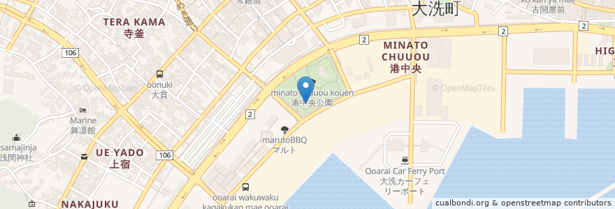Mapa de ubicacion de ガルパン喫茶 Panzer vor en Japan, 茨城県, 東茨城郡, 大洗町.