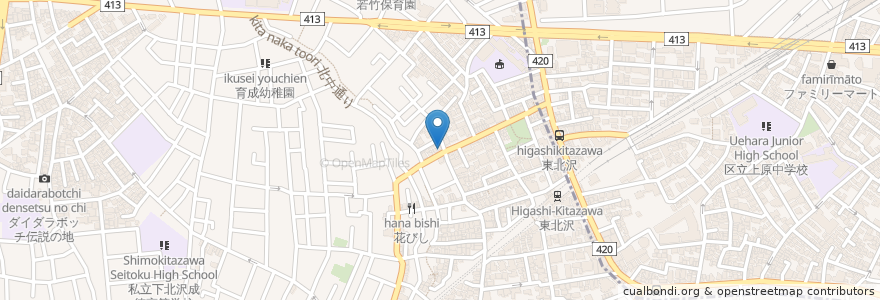 Mapa de ubicacion de たじま歯科クリニック en Japão, Tóquio, 世田谷区.