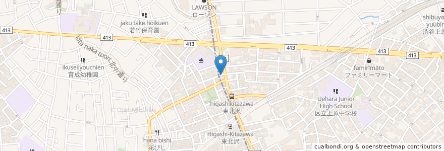 Mapa de ubicacion de 佐伯医院 en اليابان, 東京都, 世田谷区, 渋谷区.