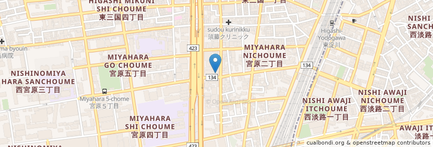 Mapa de ubicacion de Koiki en ژاپن, 大阪府, 大阪市, 淀川区.