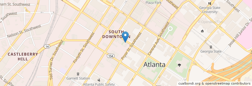 Mapa de ubicacion de FUSE Arts Center (C4 Atlanta) en Vereinigte Staaten Von Amerika, Georgia, Fulton County, Atlanta.