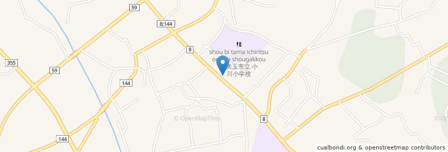 Mapa de ubicacion de 常陸小川郵便局 en 일본, 이바라키현, 小美玉市.