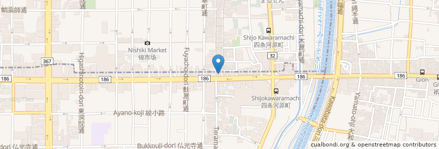 Mapa de ubicacion de サイゼリヤ en Japonya, 京都府, 京都市, 中京区.