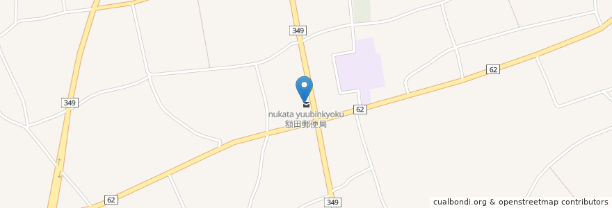 Mapa de ubicacion de 額田郵便局 en Japan, Ibaraki Prefecture, Naka.