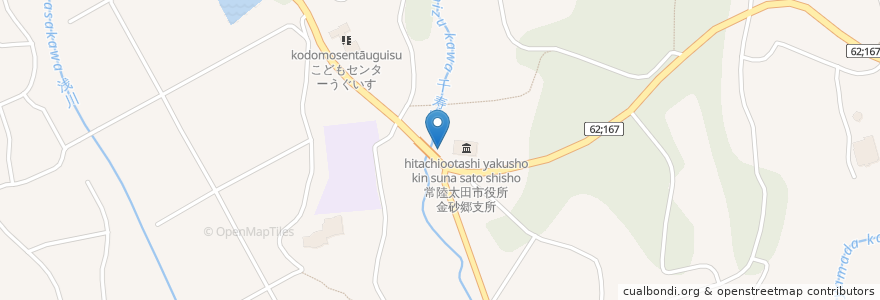 Mapa de ubicacion de 金郷郵便局 en 日本, 茨城県, 常陸太田市.