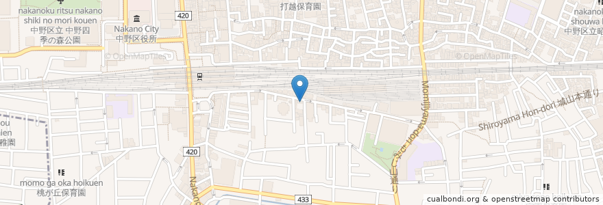 Mapa de ubicacion de ラーメン北国 en Japon, Tokyo, 中野区.
