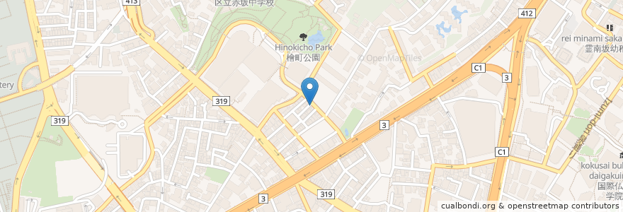 Mapa de ubicacion de 中嶋歯科医院 en Japão, Tóquio, 港区.