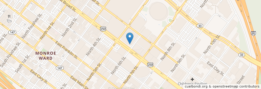 Mapa de ubicacion de T-Miller's Sports Bar & Grill en 미국, 버지니아, Richmond City.