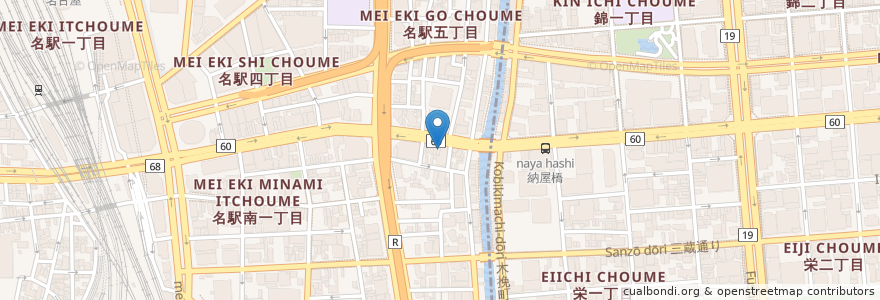 Mapa de ubicacion de Aka Bar en Japonya, 愛知県, 名古屋市, 中村区.